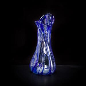 Blue Molten Glass Vase