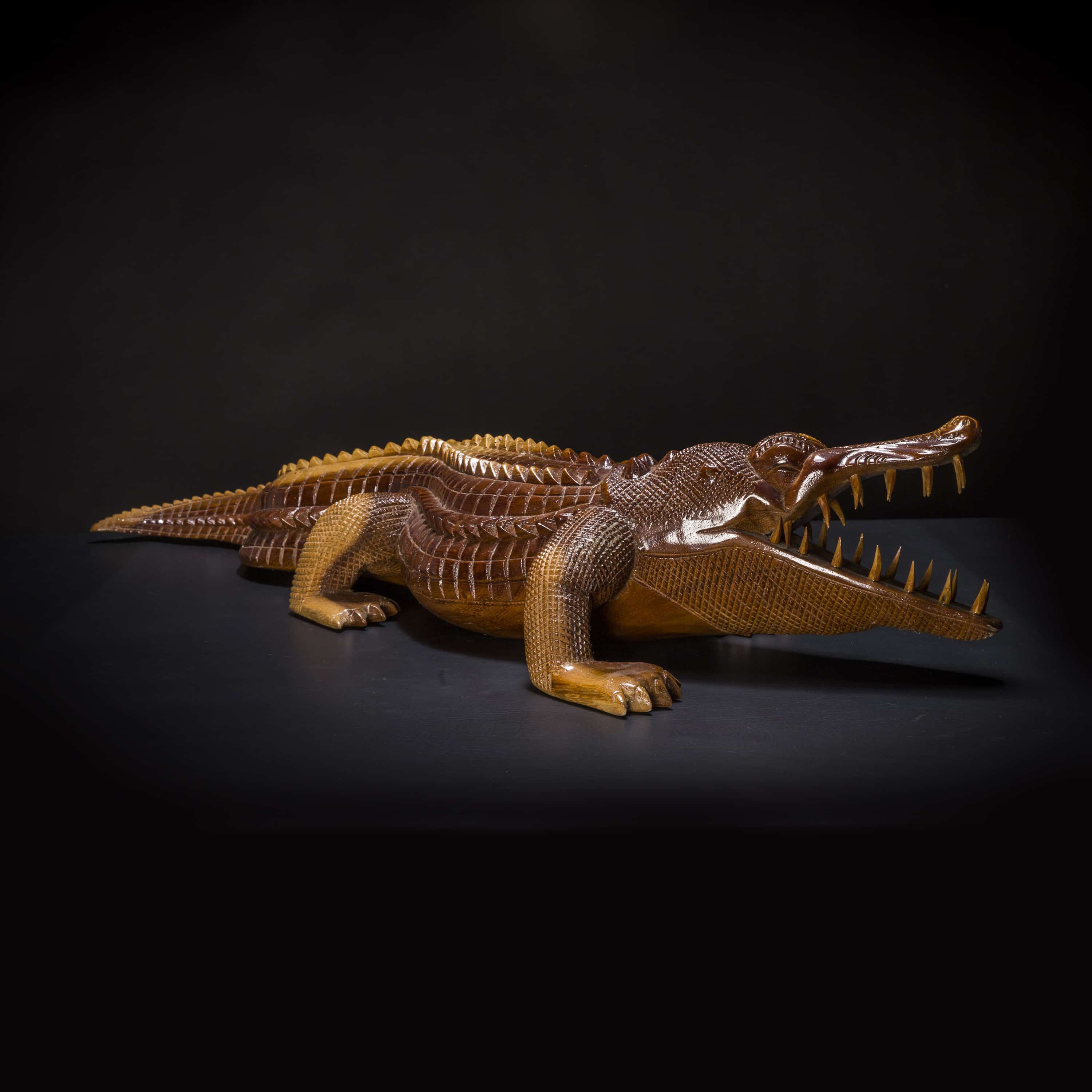 Details about   Handmade Wooden Crocodile 