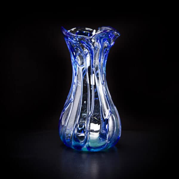 Blue Molten Glass Vase