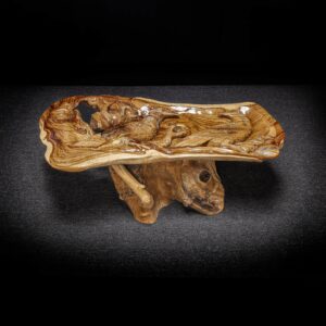 Twin Birds Carved Teak Root Table