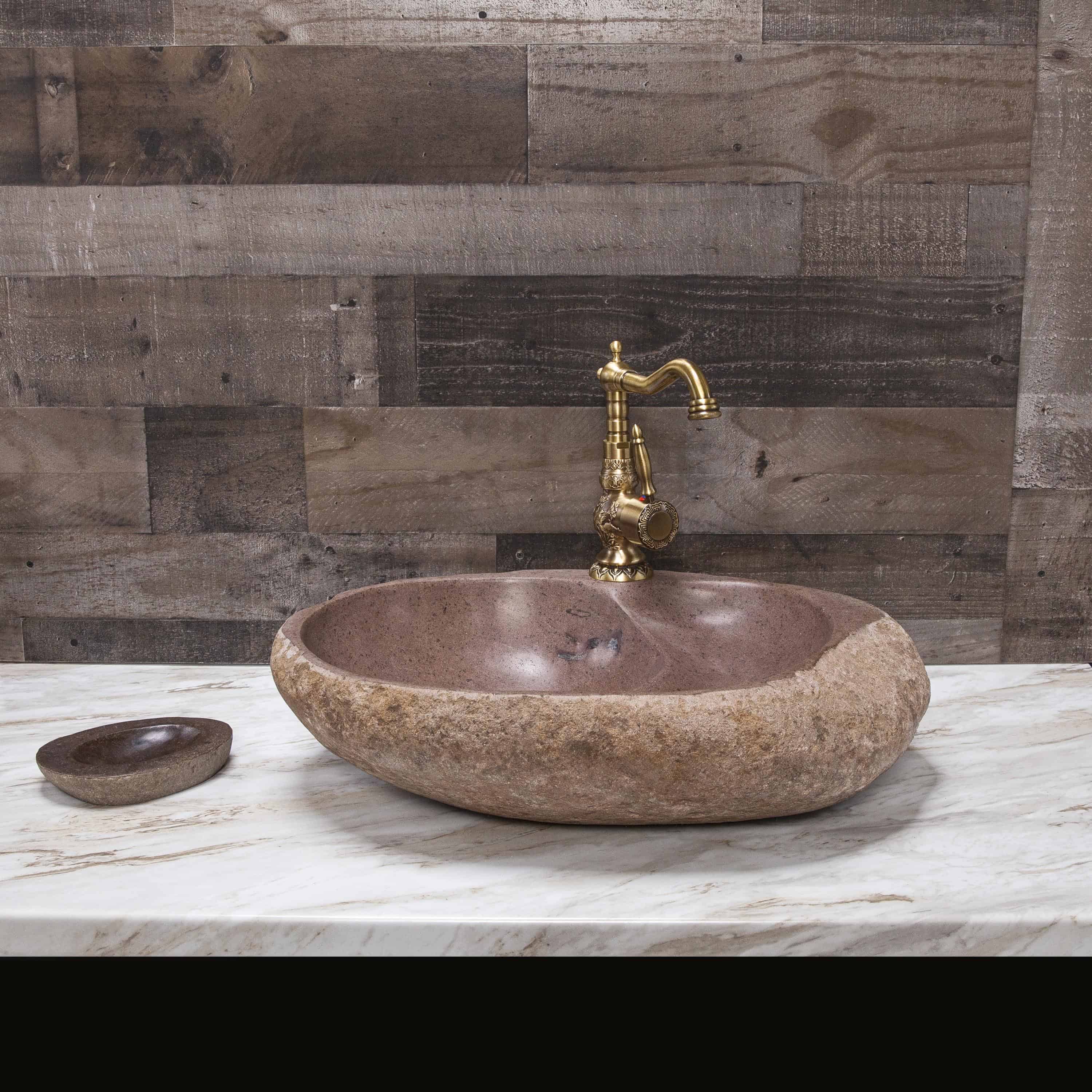River Stone Spiral Vessel Sink, Red: Bathroom Fixtures - Decora Loft