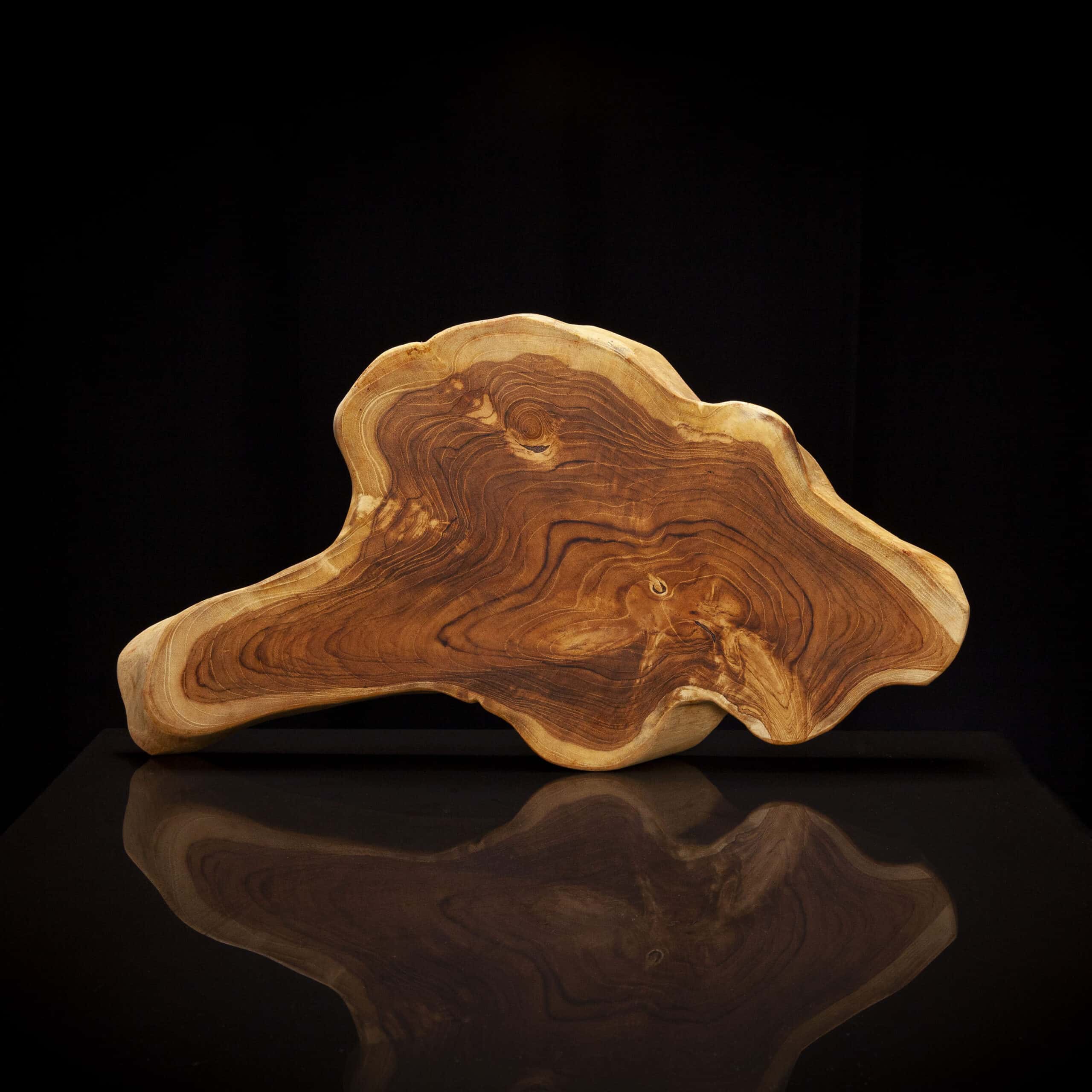 Abstract Teak Root Cutting Board And Serving Tray